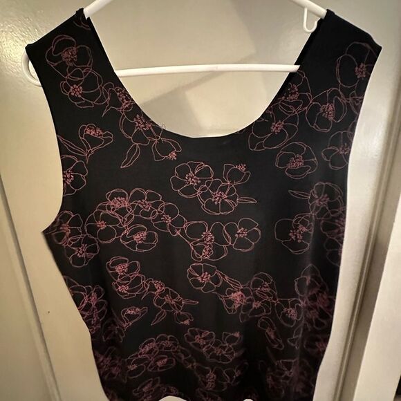 Liz Baker sleeveless knit floral top SZ XL - Picture 7 of 9